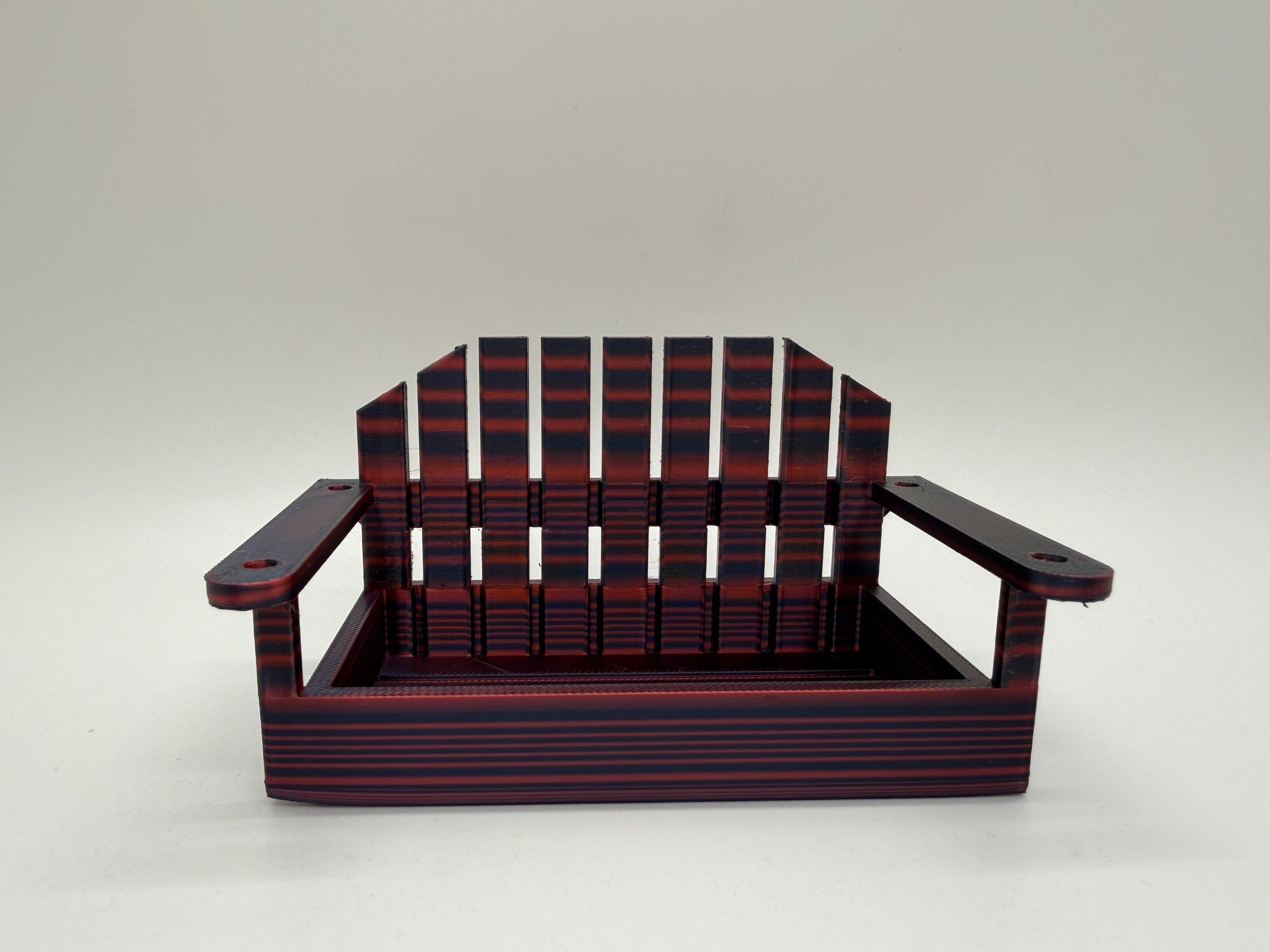 Mini Adirondack Chair Business Card Holder / Desk Organizer - Wood Grain PLA