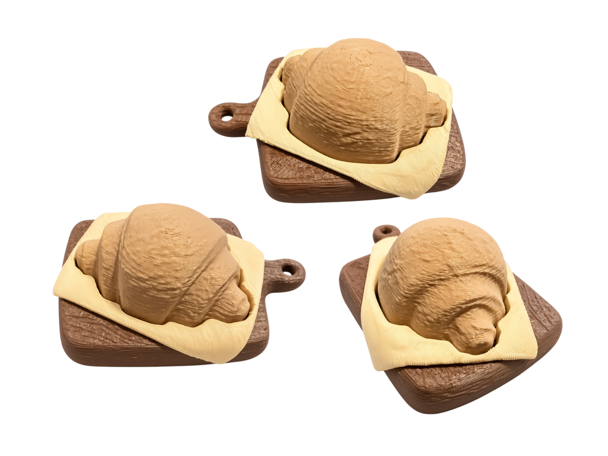 3D Printed Croissant Clicker | Cute Bakery Fidget Toy